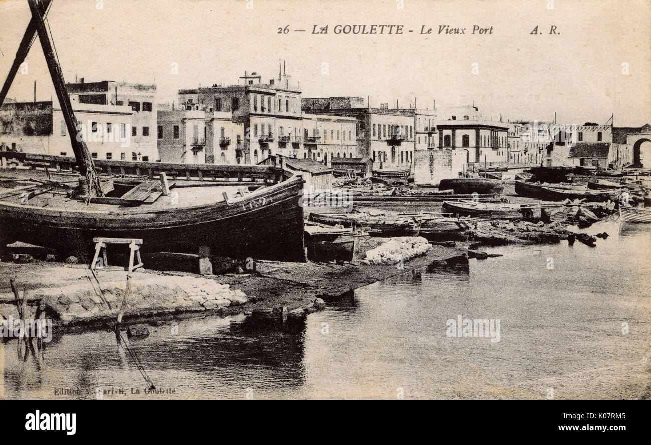 View of the old port, La Goulette, port of Tunis, Tunisia, North Africa
