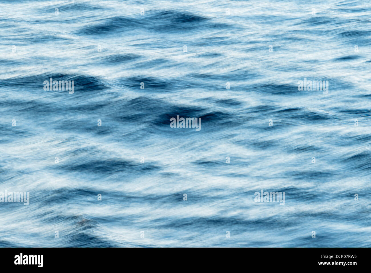 Waves, sea, ocean surface, time exposure, North Sea Stock Photo