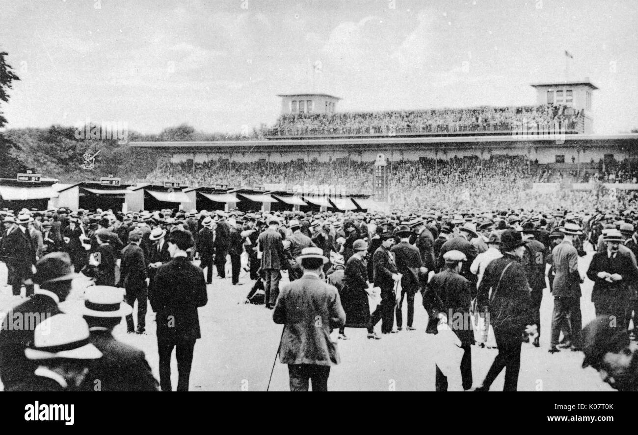 Chantilly racecourse, France, with large crowd Stock Photo