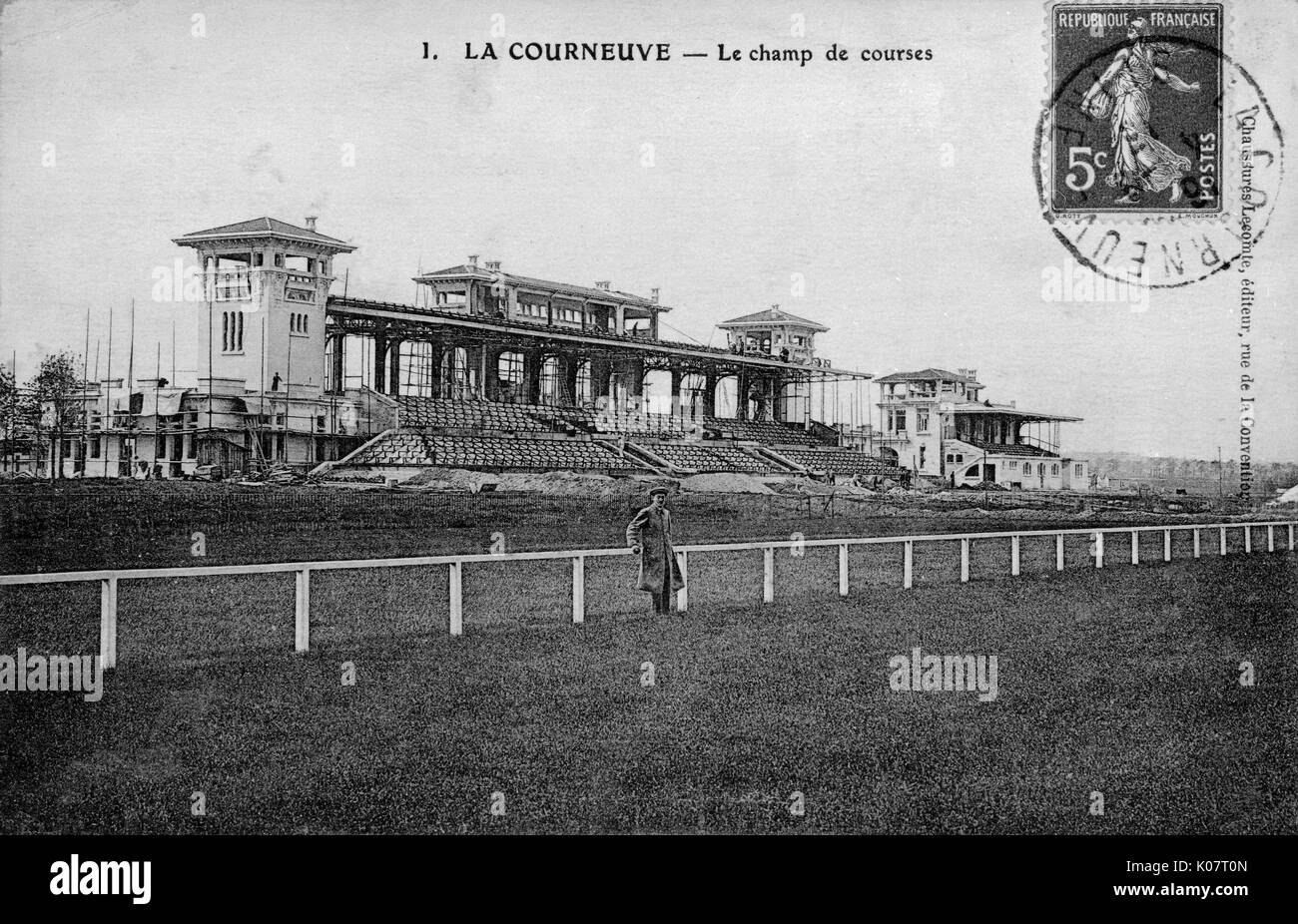 La Courneuve racecourse with grandstand, France Stock Photo