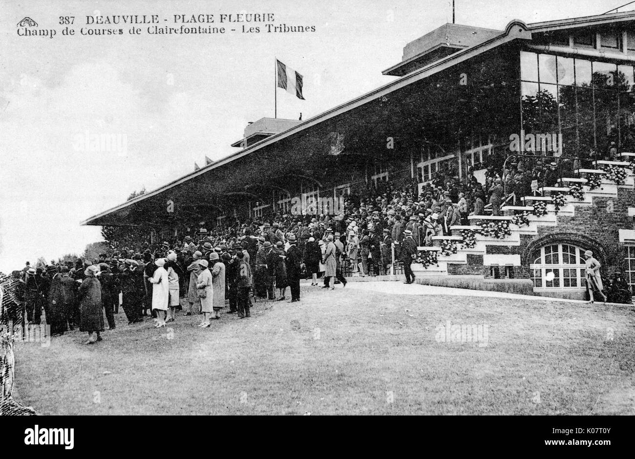 Deauville racecourse with crowd, France Stock Photo