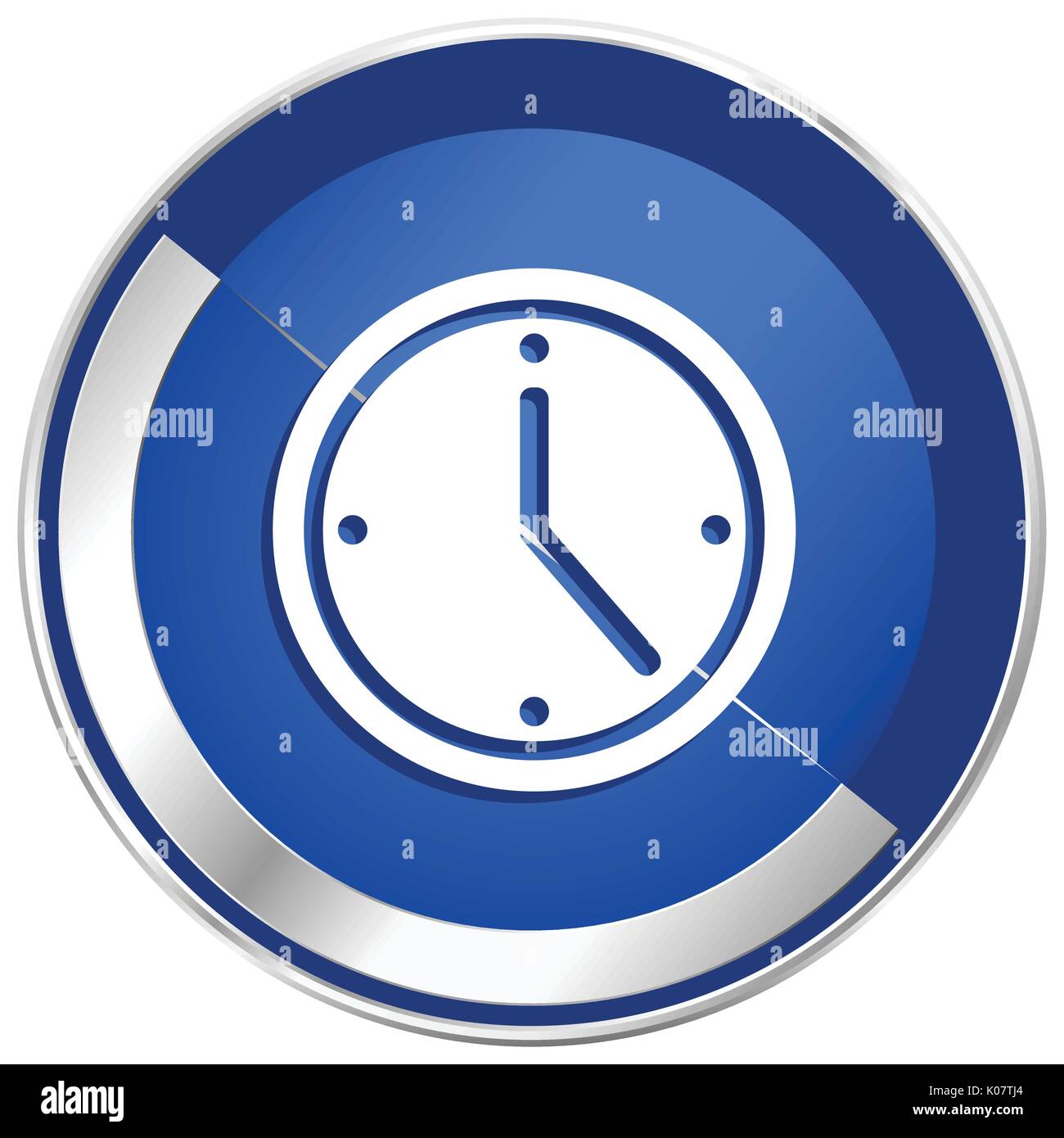 Time silver metallic web and mobile phone vector icon in eps 10 Stock ...