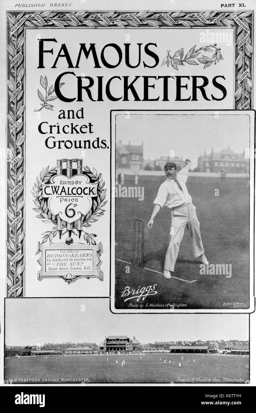 Cover design, Famous Cricketers and Cricket Grounds, XI Stock Photo