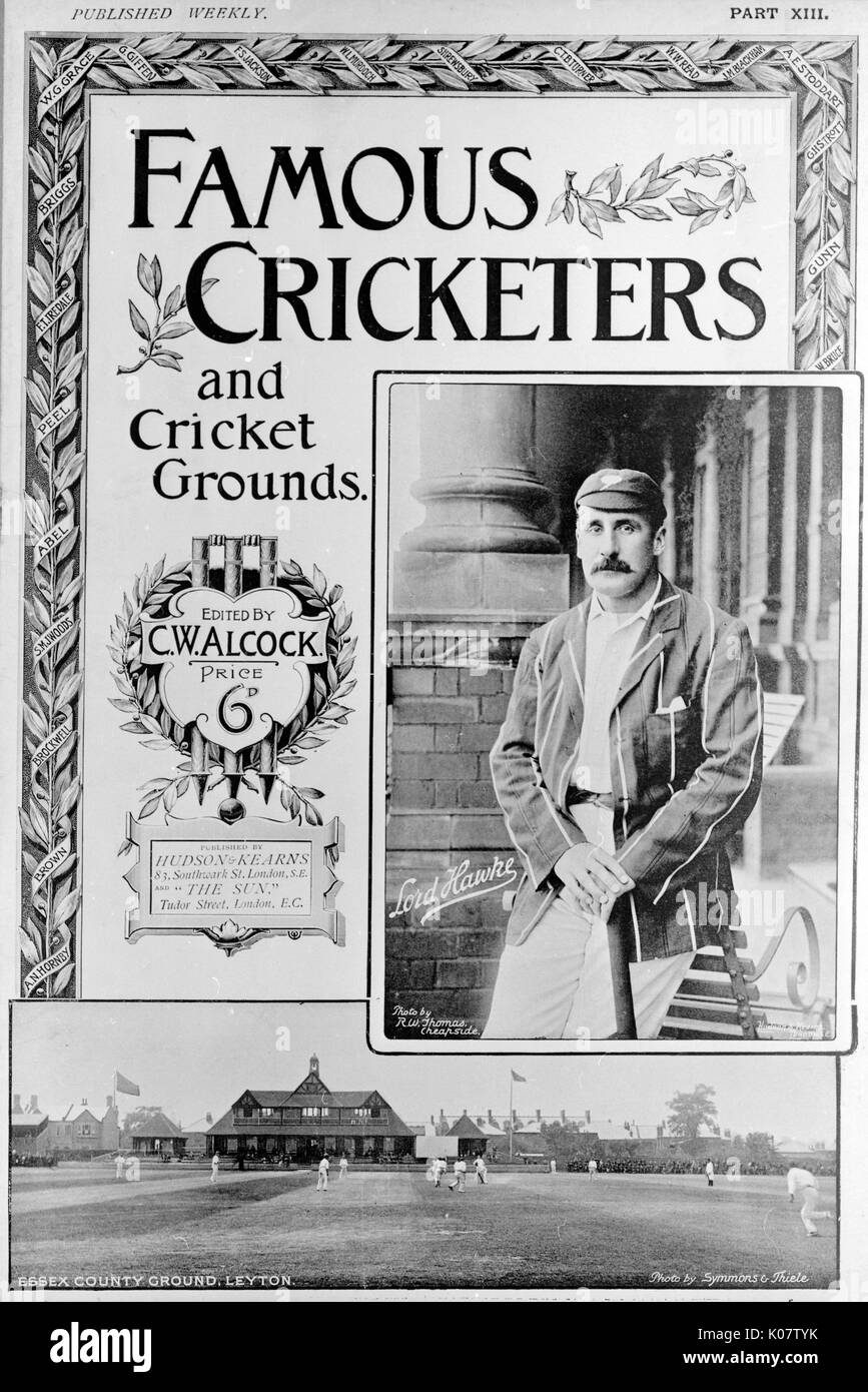 Cover design, Famous Cricketers and Cricket Grounds, XIII Stock Photo