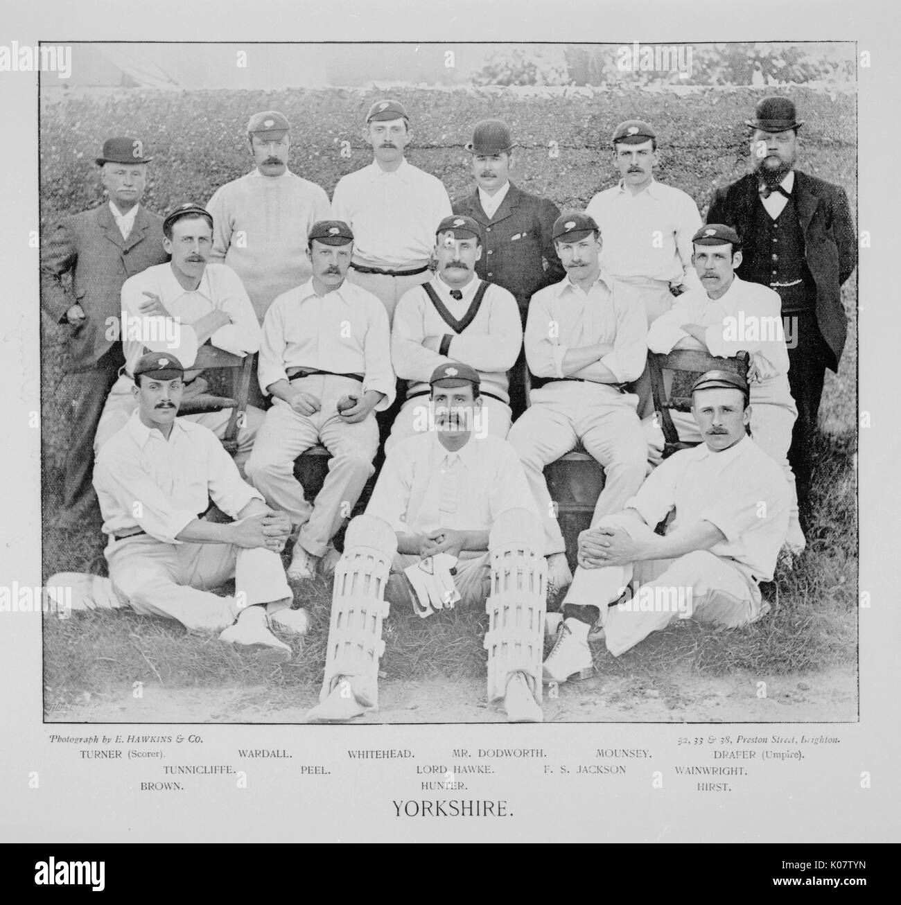 Yorkshire Cricket Team 1890s Stock Photo