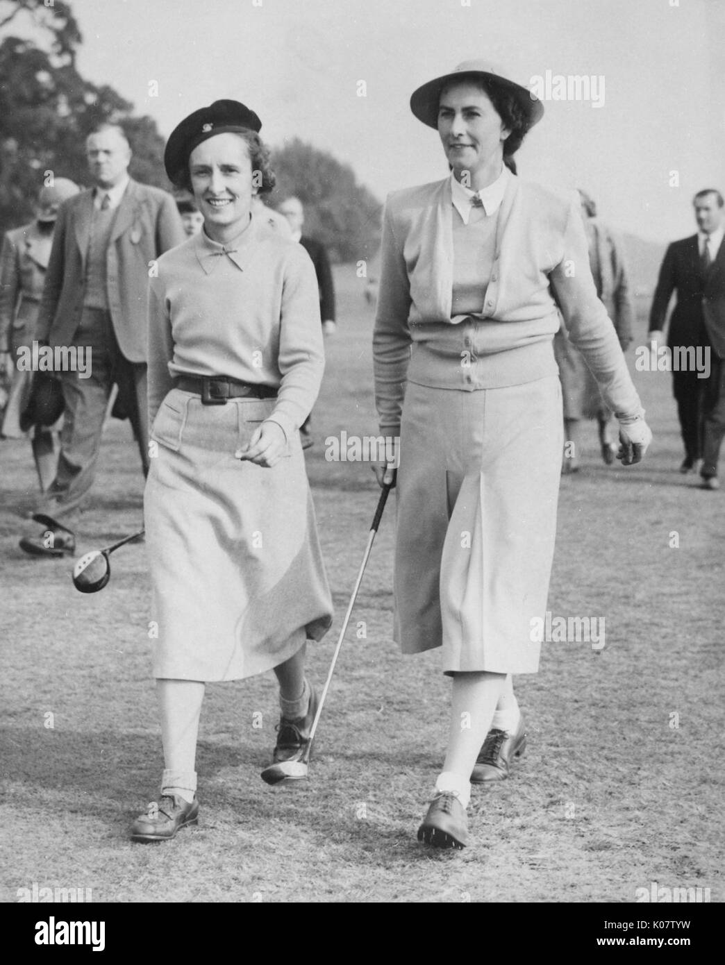 Two women golfers on a golf course Stock Photo