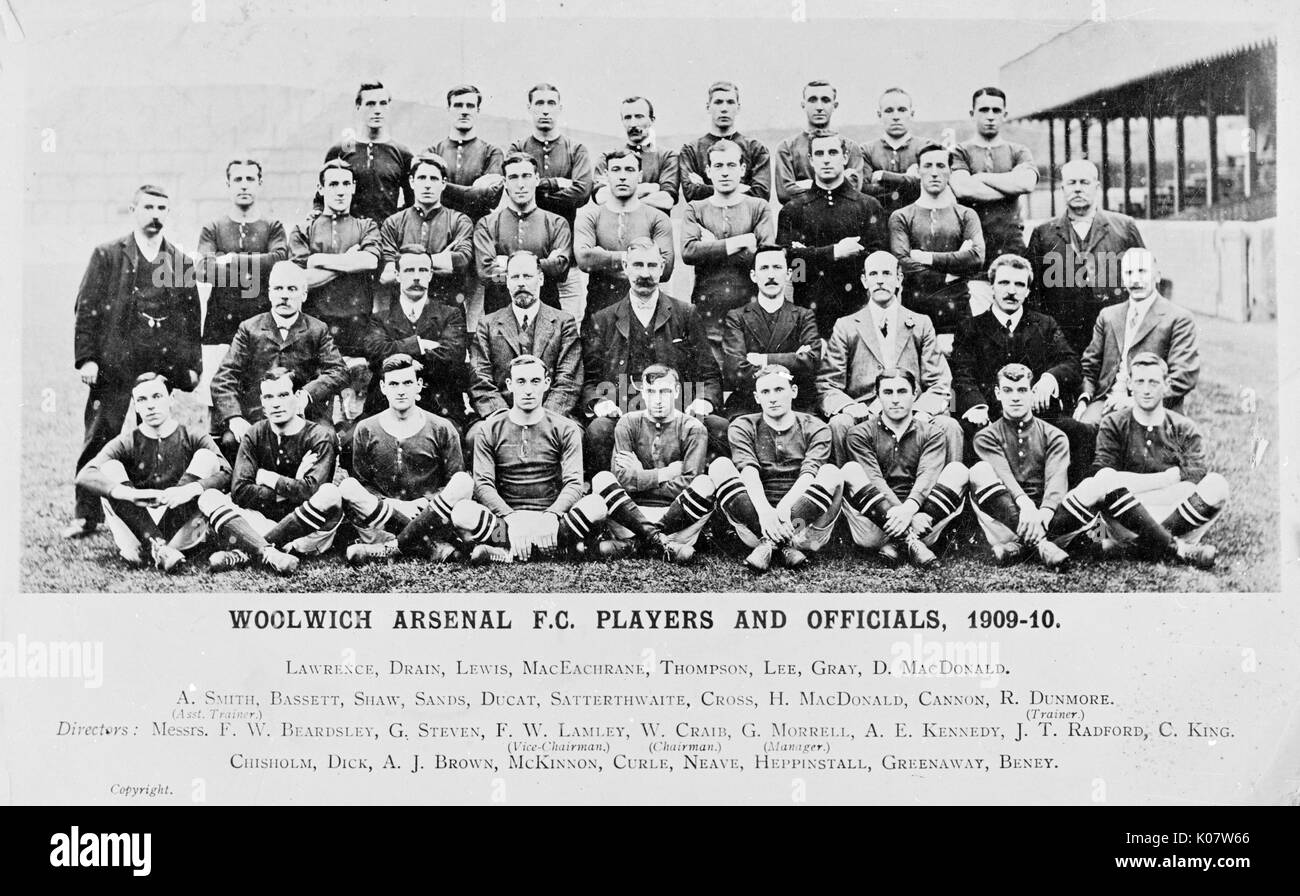 Woolwich Arsenal Football Club team and officials, season of 19091910