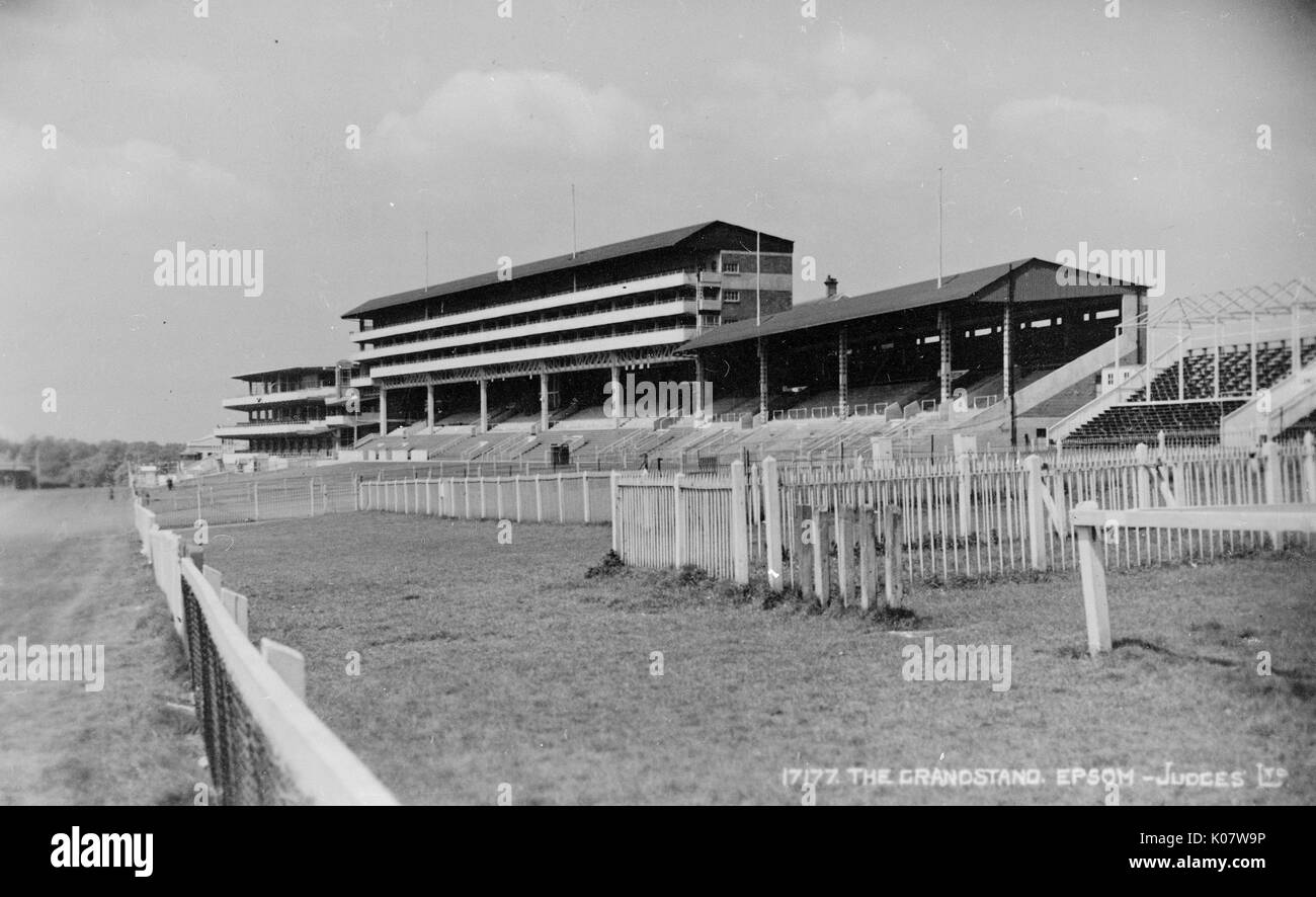 Grandstand at Epsom racecourse, Surrey Stock Photo