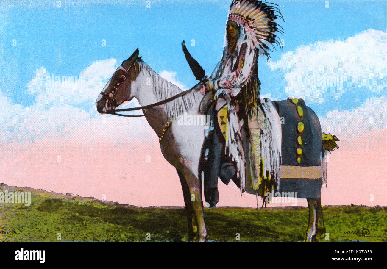 Western Canada - A Cree Indian 'Brave' Stock Photo