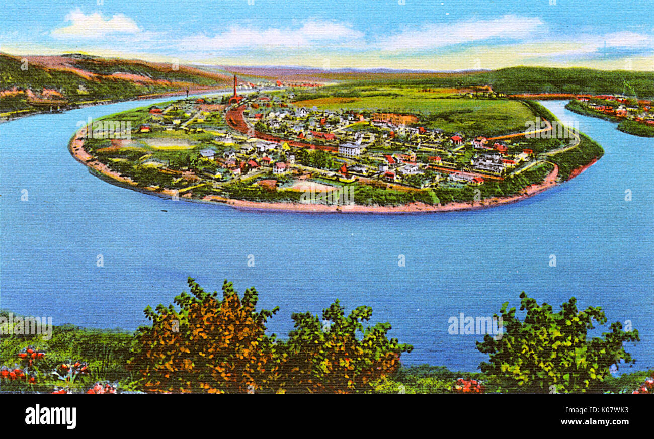 Horseshoe Curve on Monongahela River, Pennsylvania, USA Stock Photo Alamy