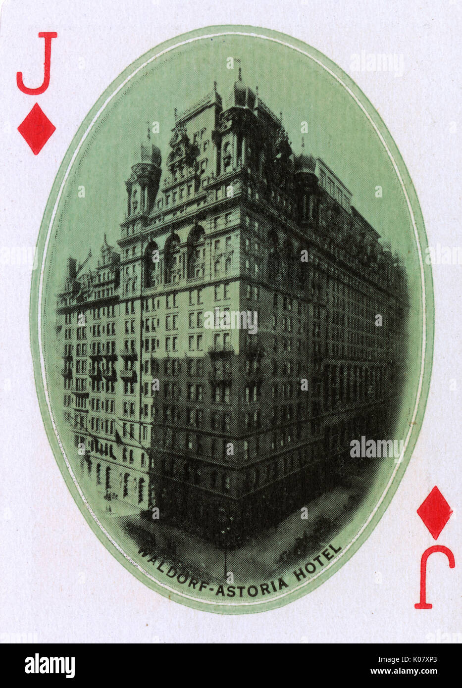 New York City - Playing card - Waldorf-Astoria Hotel Stock Photo