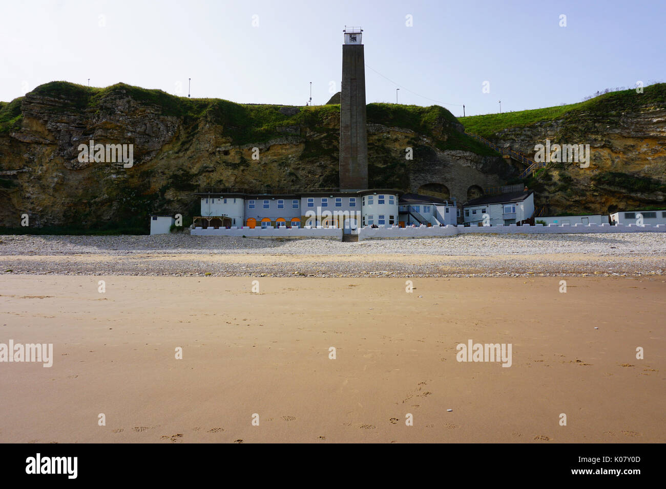 MARSDEN SOUTH SHIELDS COUNTY DURHAM UK OUTSIDE VIEW OF LIFT SHAFT TO