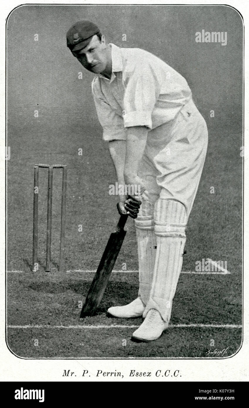 Percy Perrin (1876 - 1945), known as either Percy or Peter, English cricketer, who played for Essex as a right-handed.     Date: 1904 Stock Photo