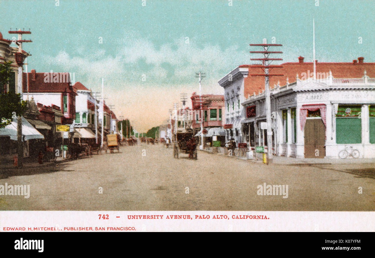 University Avenue, Palo Alto, Santa Clara, California, USA Stock Photo