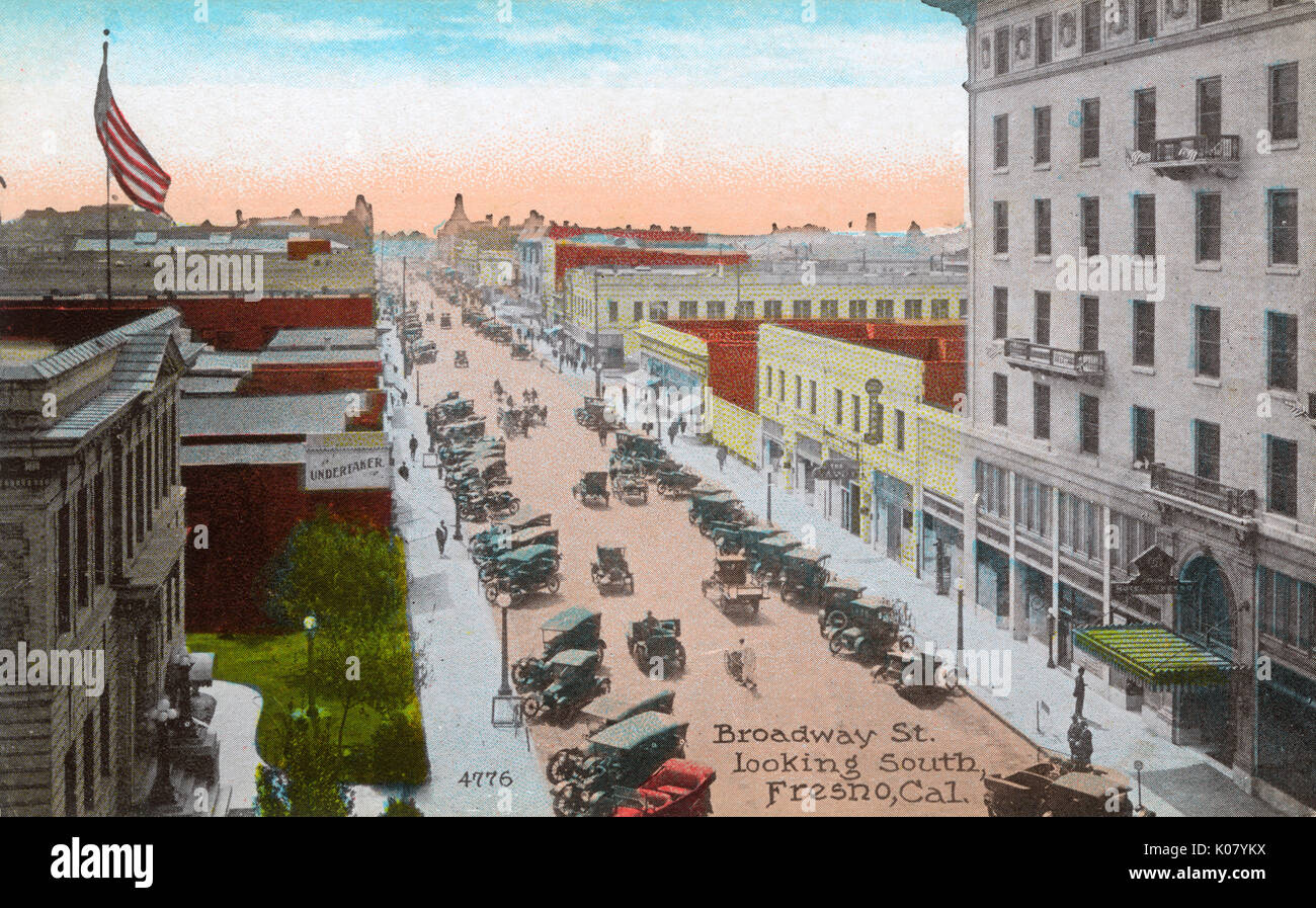 Aerial view of Broadway Street, Fresno, California, USA Stock Photo Alamy