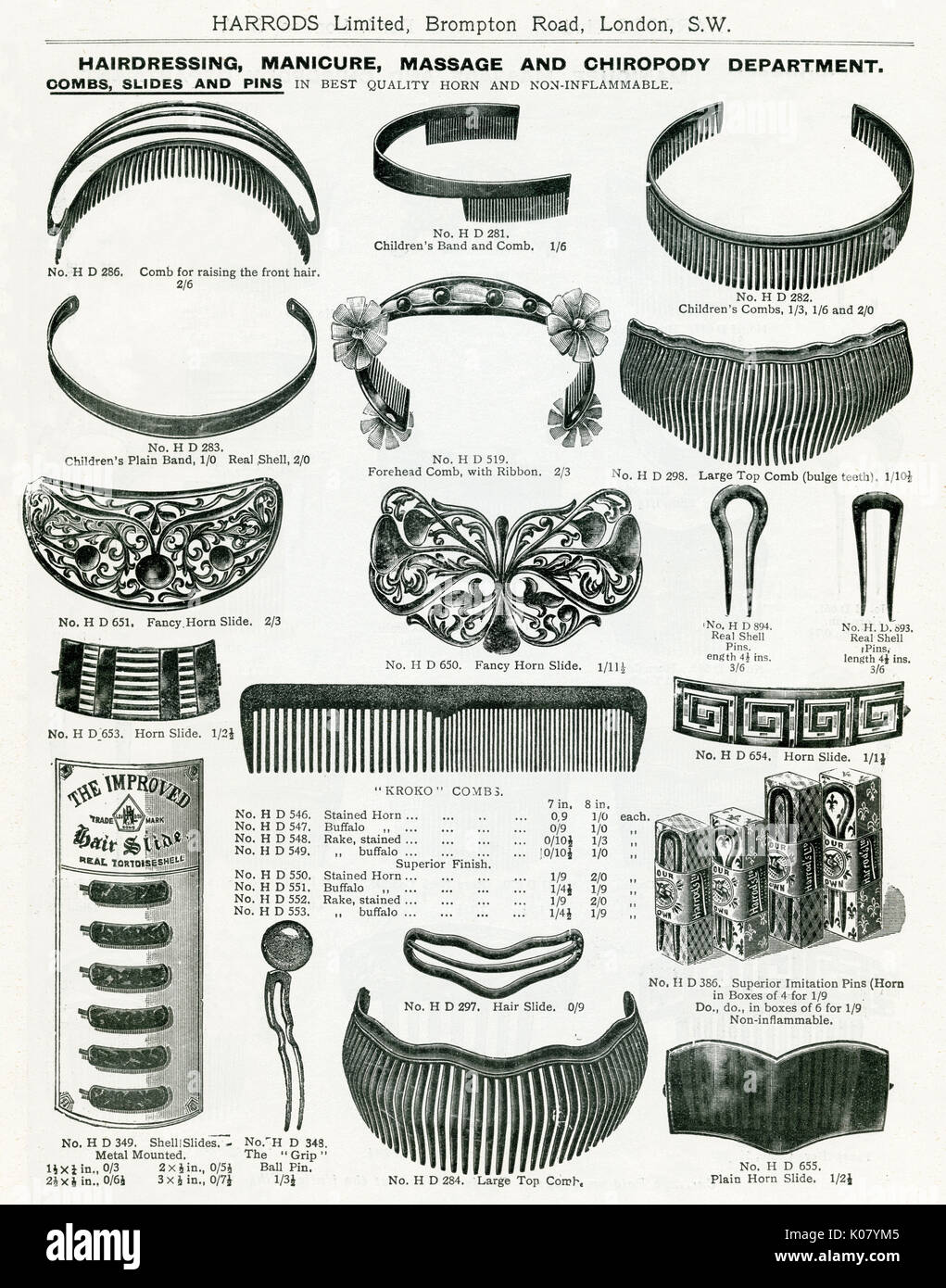 Trade catalogue of hair accessories 1911 Stock Photo