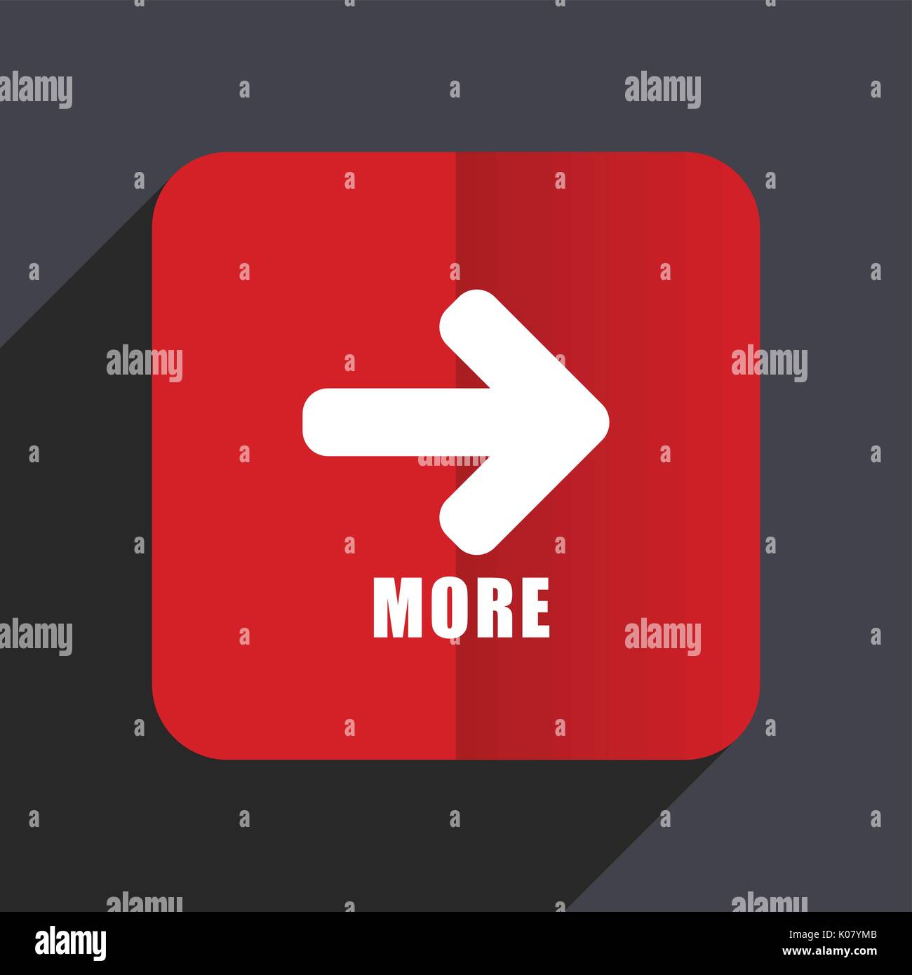 More flat design web vector icon. Red square sign on gray background in eps 10. Stock Vector