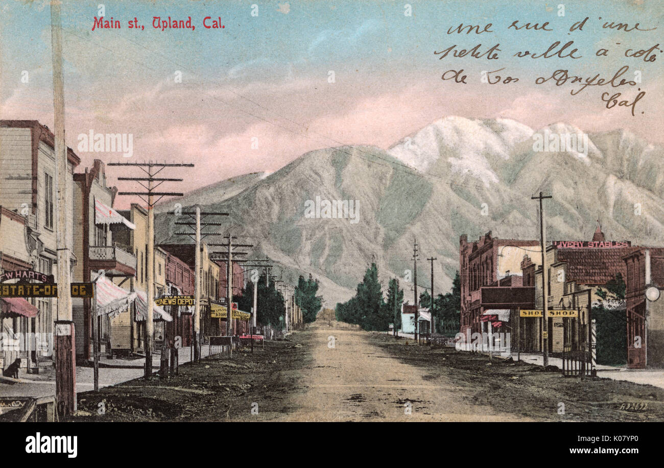 Main Street, Upland, San Bernardino County, California, USA Stock Photo