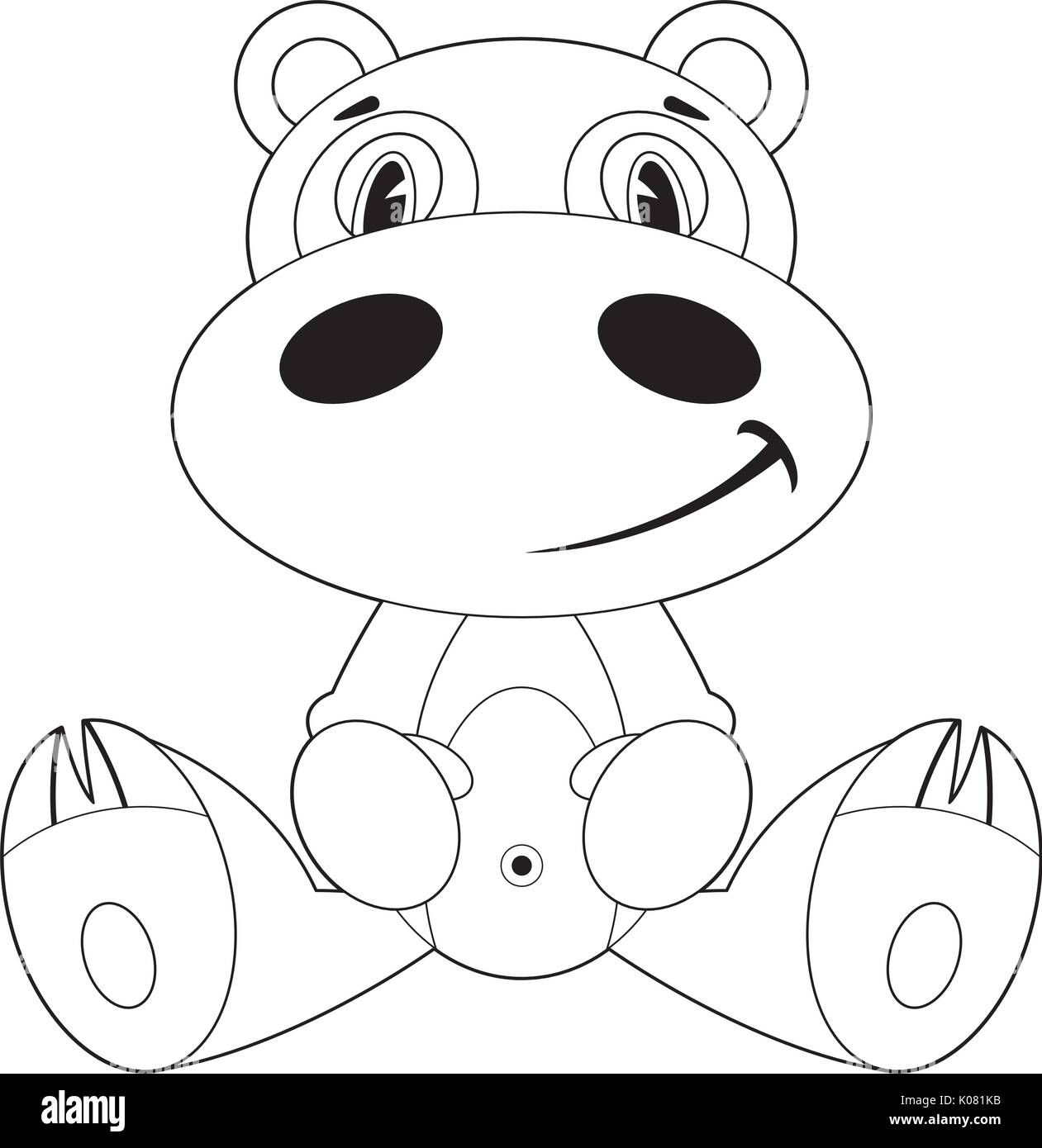 Cute Cartoon Hippo Stock Vector