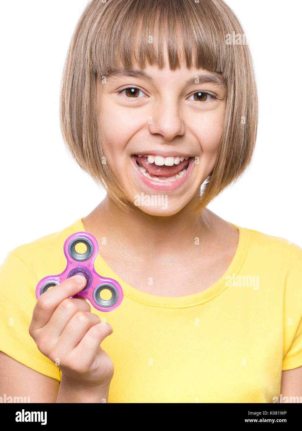 Girl with fidget spinner hi-res stock photography and images - Alamy