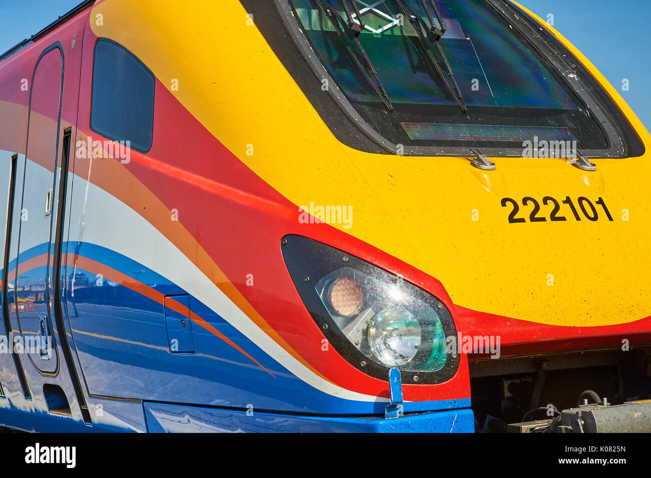 Driver cab of a class 222 passenger train operated by East Midlands trains Stock Photo