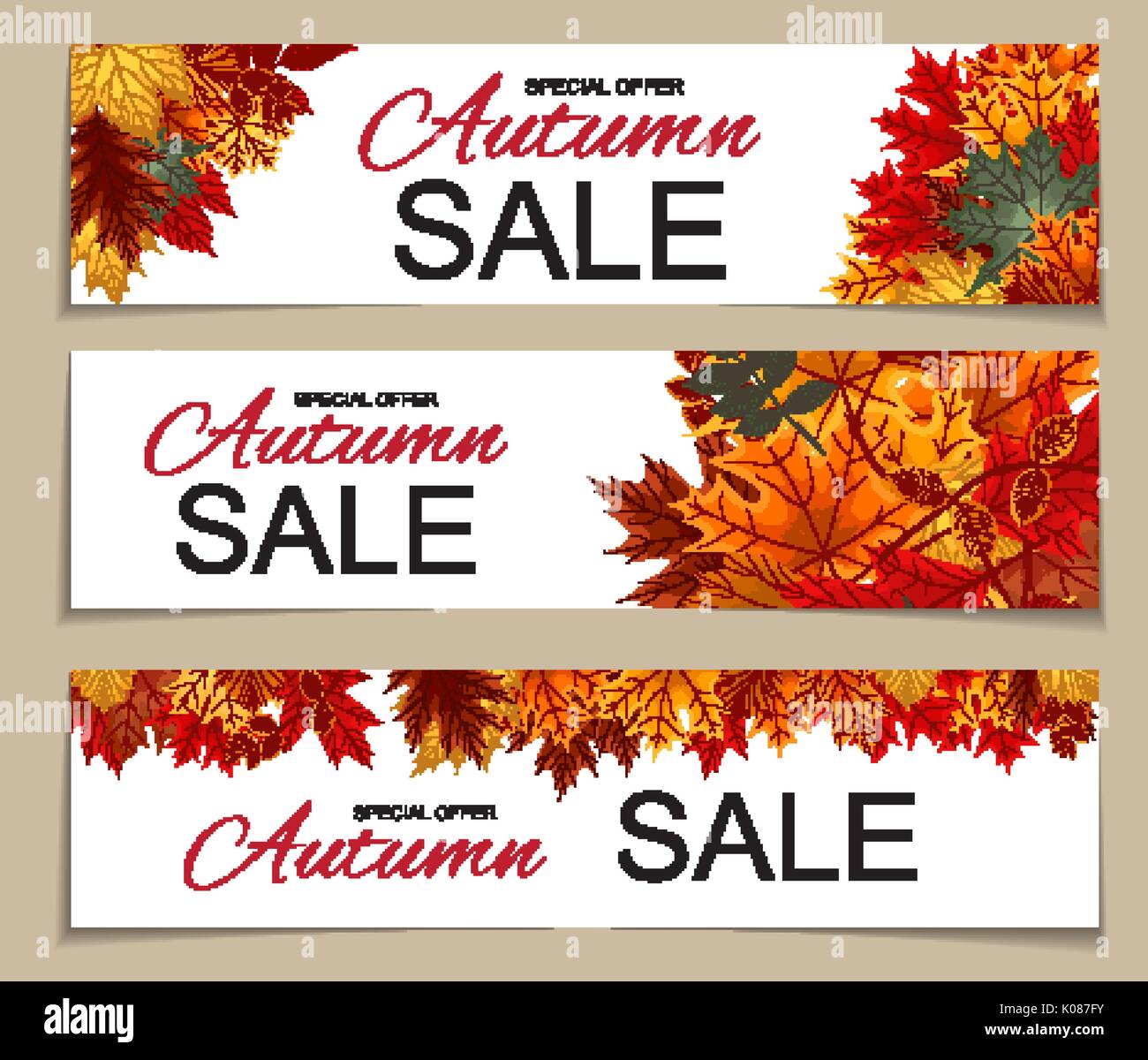 Abstract Vector Illustration Autumn Sale Banner Background with Stock ...