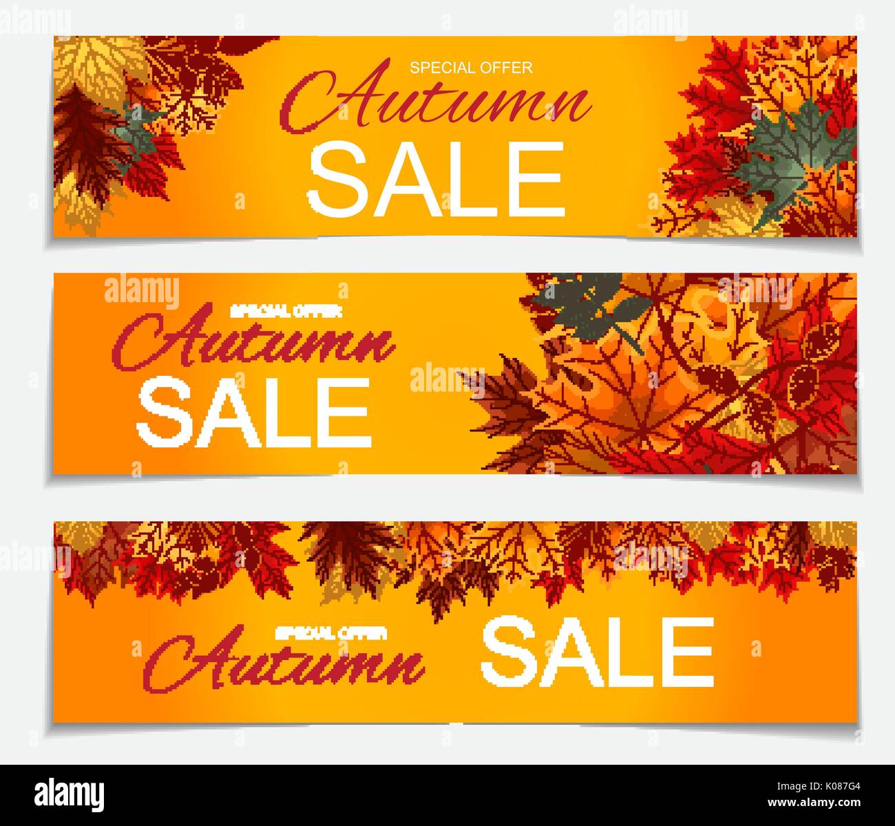 Abstract Vector Illustration Autumn Sale Banner Background with Stock ...