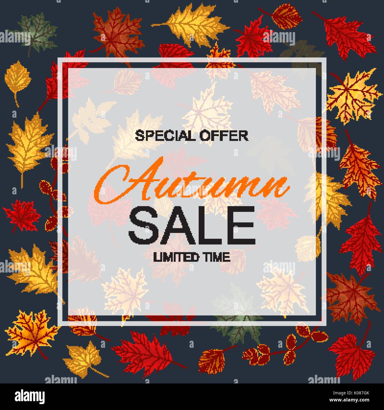Abstract Vector Illustration Autumn Sale Background with Falling Stock ...