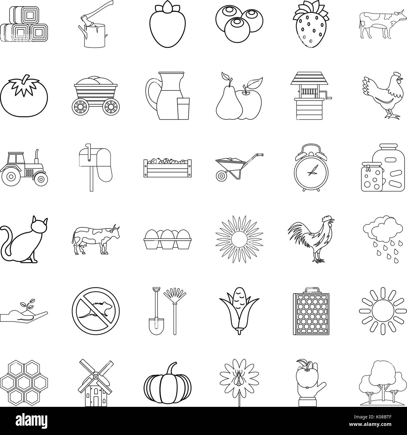 Agricultural icons set, outline style Stock Vector Image & Art - Alamy