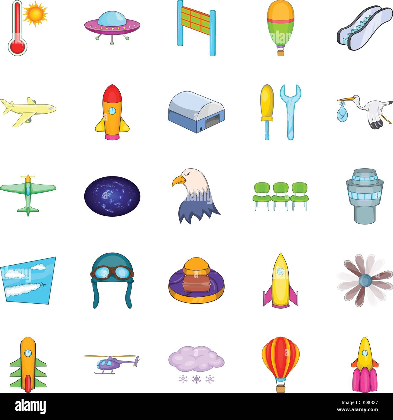 Air navigation icons set, cartoon style Stock Vector Image & Art - Alamy
