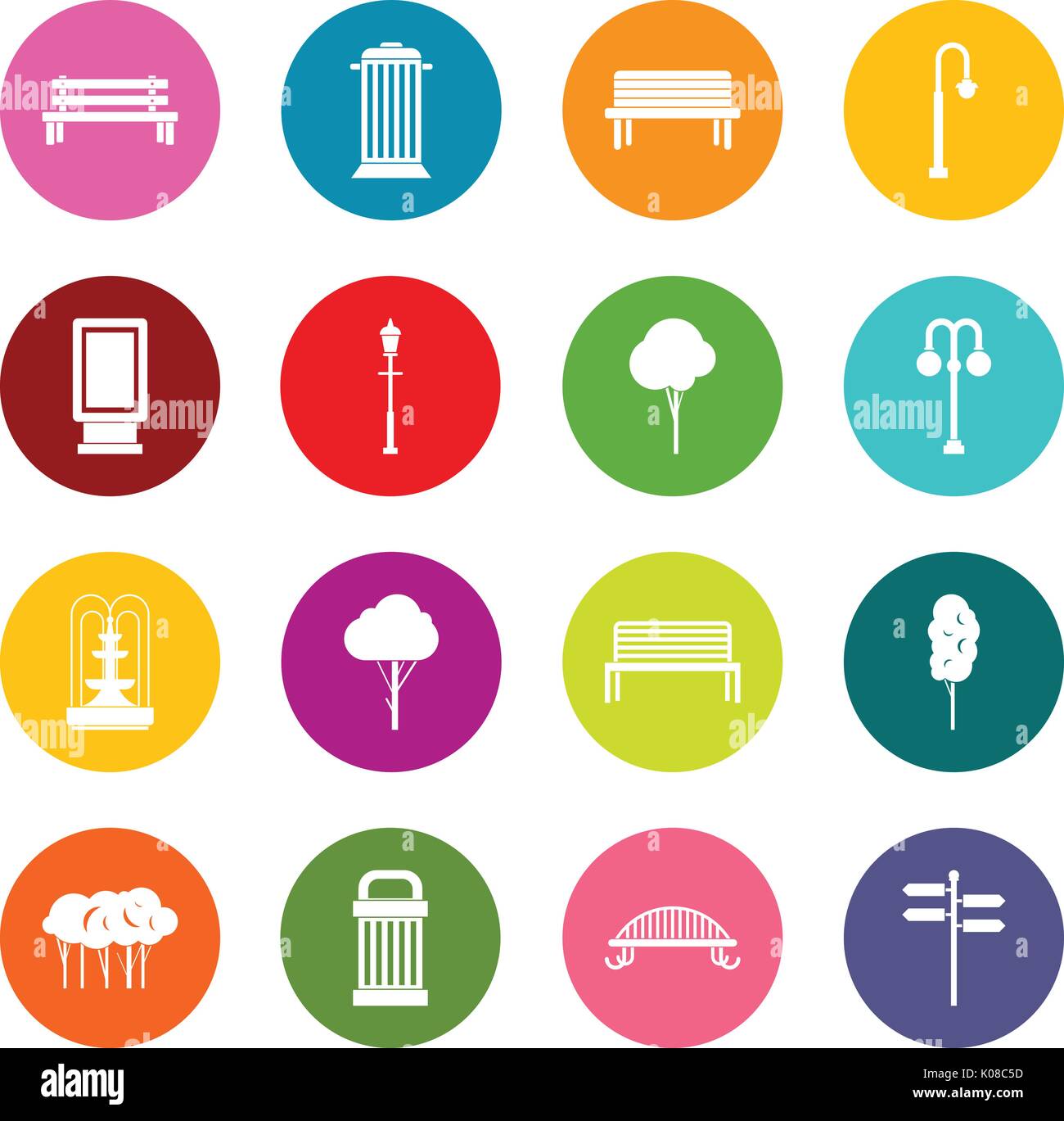 Hangar icons many colors set Stock Vector Image & Art - Alamy