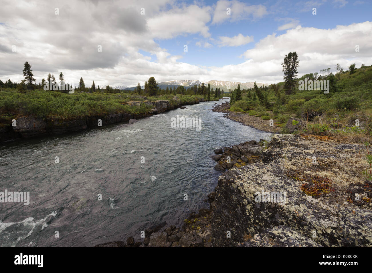 Stikine river in Spatsizi Plateau Wilderness Provincial Park, BC, Canada Stock Photo