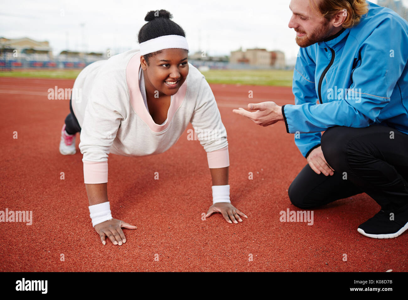 Doing push-ups Stock Photo