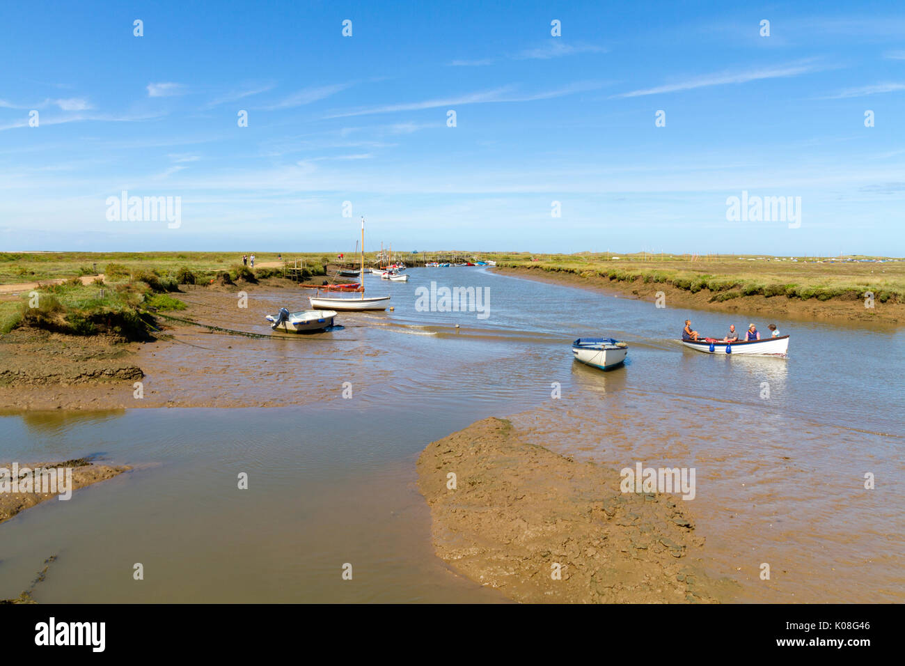 Morston Creek Norfolk with the tide out Stock Photo