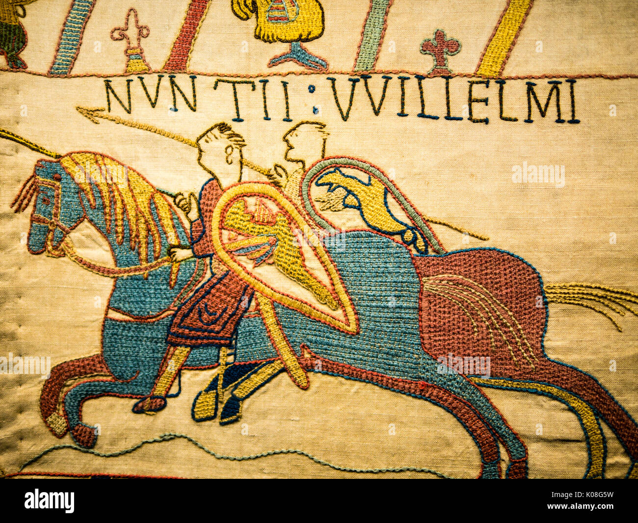 Bayeux Tapestry, Reading Museum, Reading Town Hall, Reading, Berkshire, England, UK, GB . Stock Photo