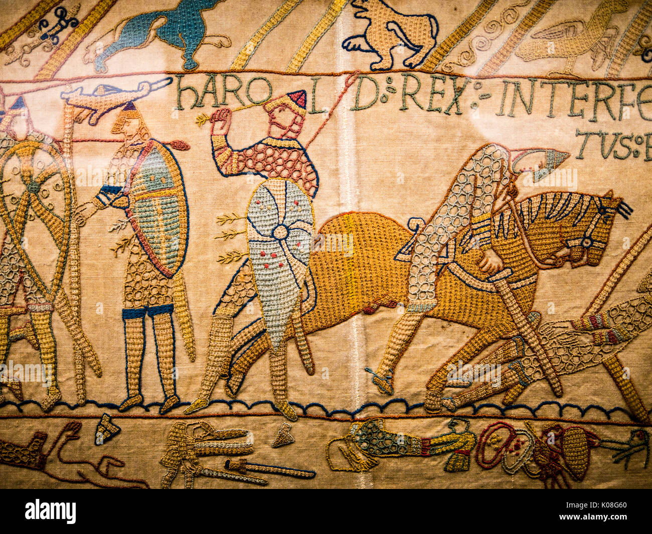 Bayeux Tapestry, Reading Museum, Reading Town Hall, Reading, Berkshire, England, UK, GB Stock Photo