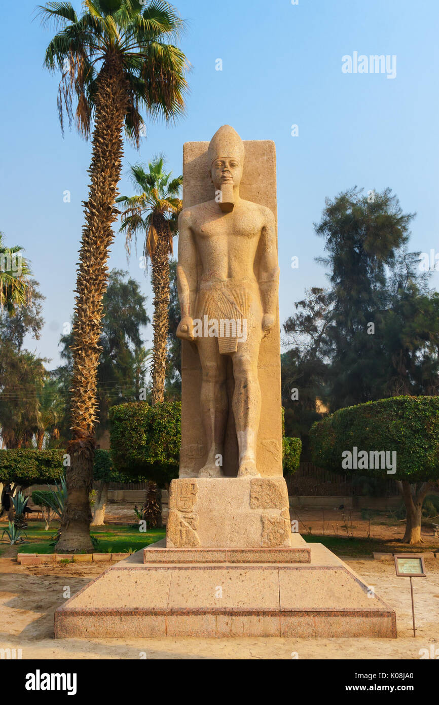 Statue of Ramesses II at the museum in Memphis Egypt Stock Photo Alamy