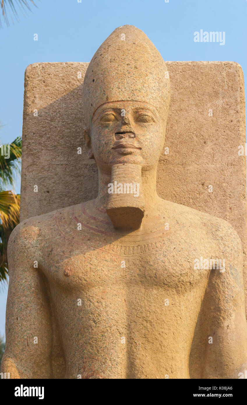Statue of Ramesses II at the museum in Memphis Egypt Stock Photo Alamy