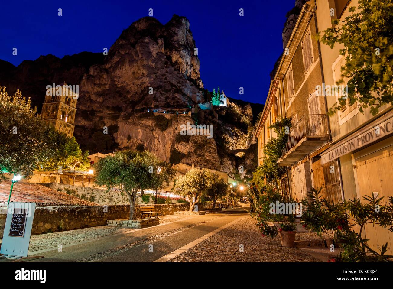 France, Provence, near Gorges du Verdon, Moustier-Sainte-Marie Stock Photo