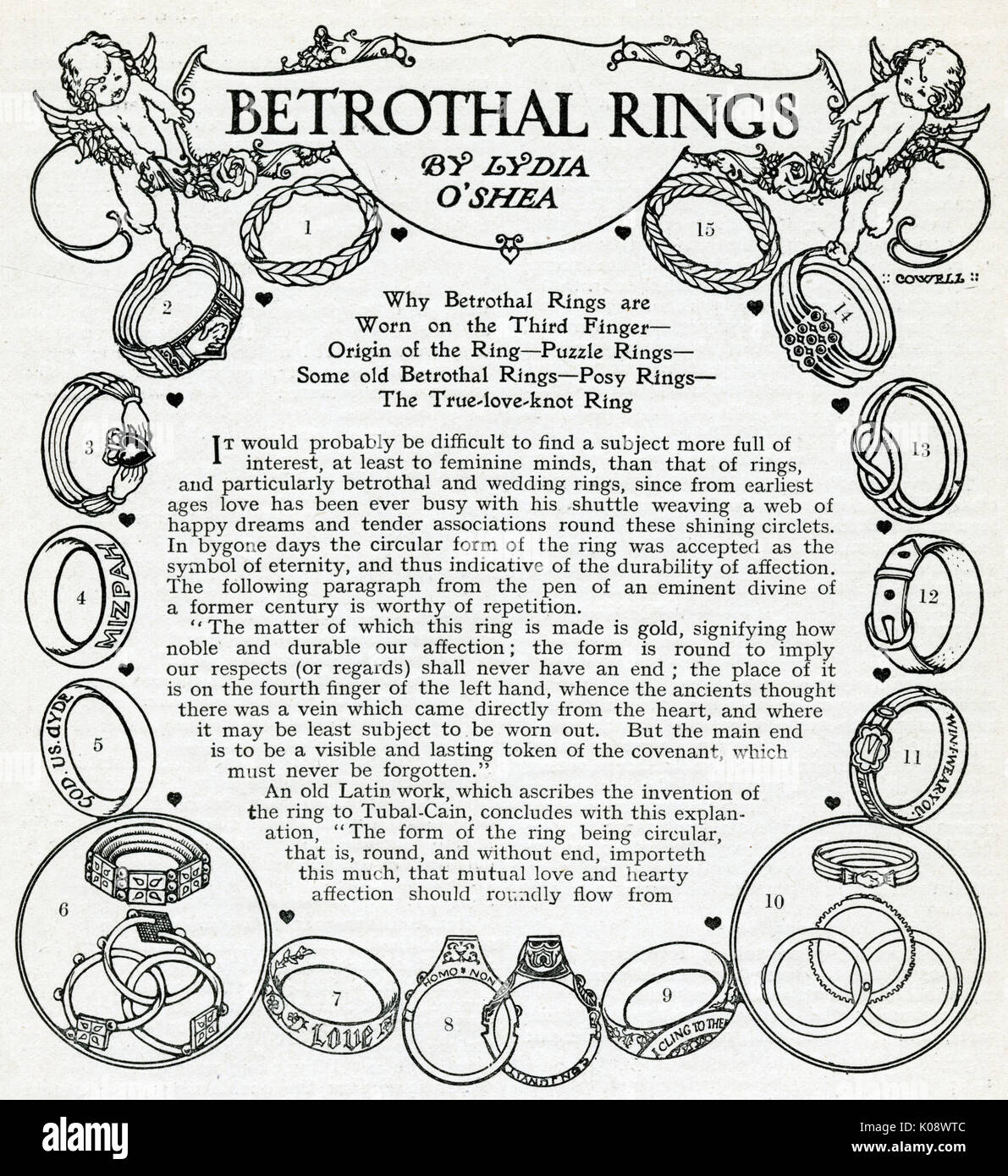 Betrothal rings 1912 Stock Photo