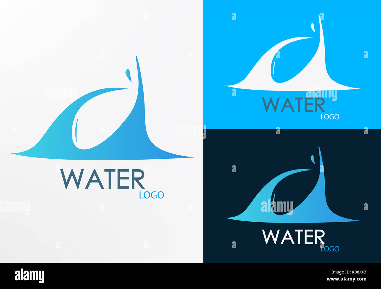 logo water wave design vector graphic with three  background Stock Photo