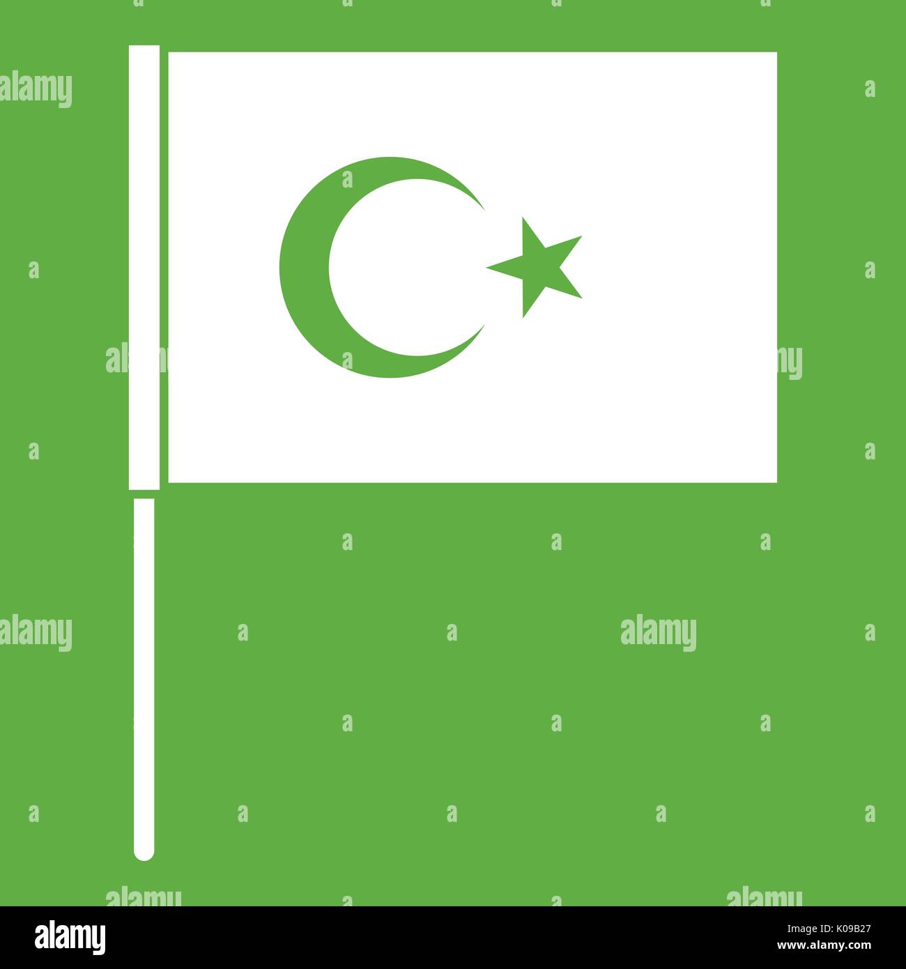 Turkish flag icon green Stock Vector Image & Art Alamy