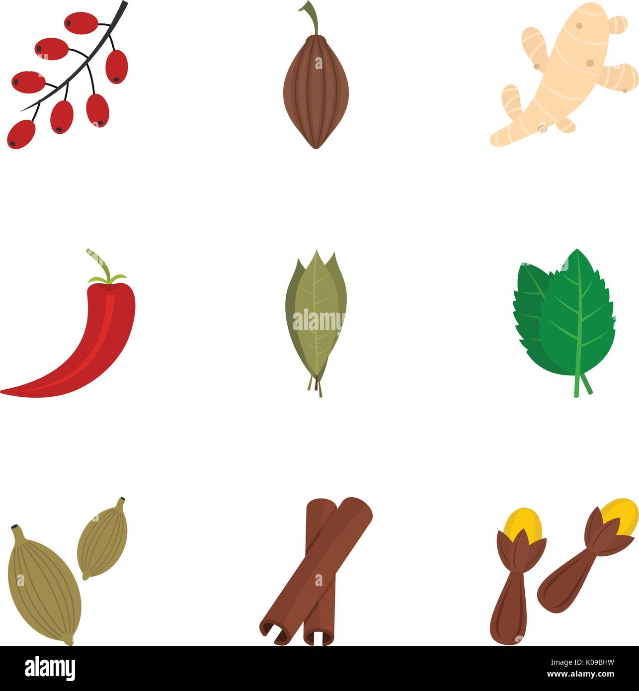 Cooking condiment icon set, flat style Stock Vector Image & Art - Alamy