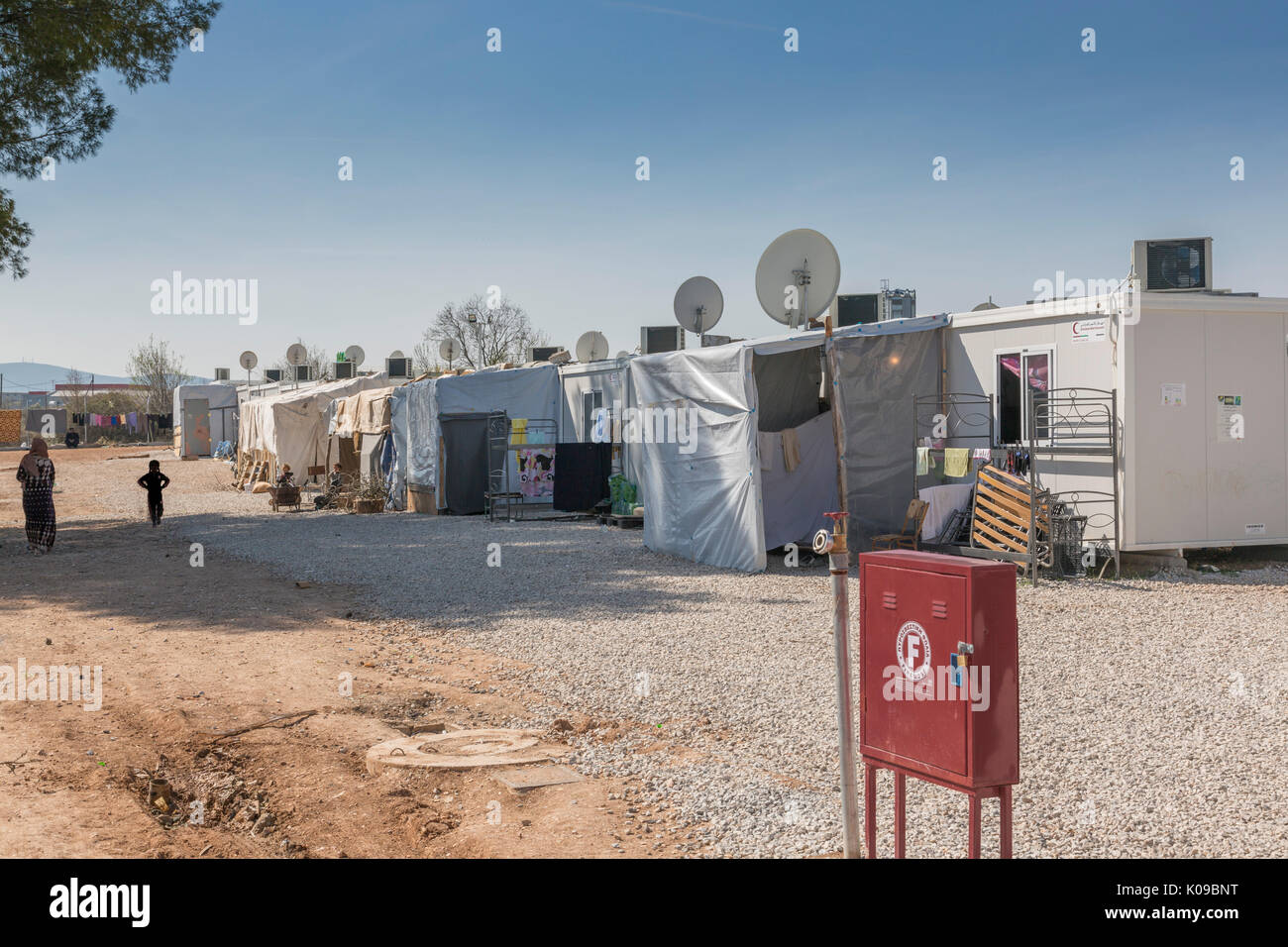 Ritsona Refugee camp for Syrians in Greece. Stock Photo