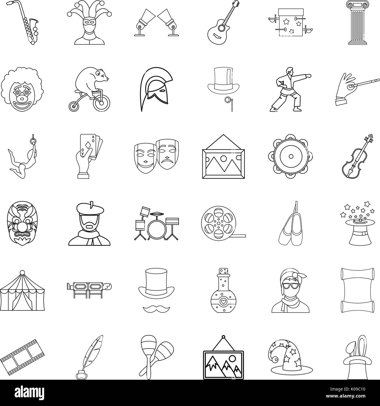 Art icons set, outline style Stock Vector Image & Art - Alamy