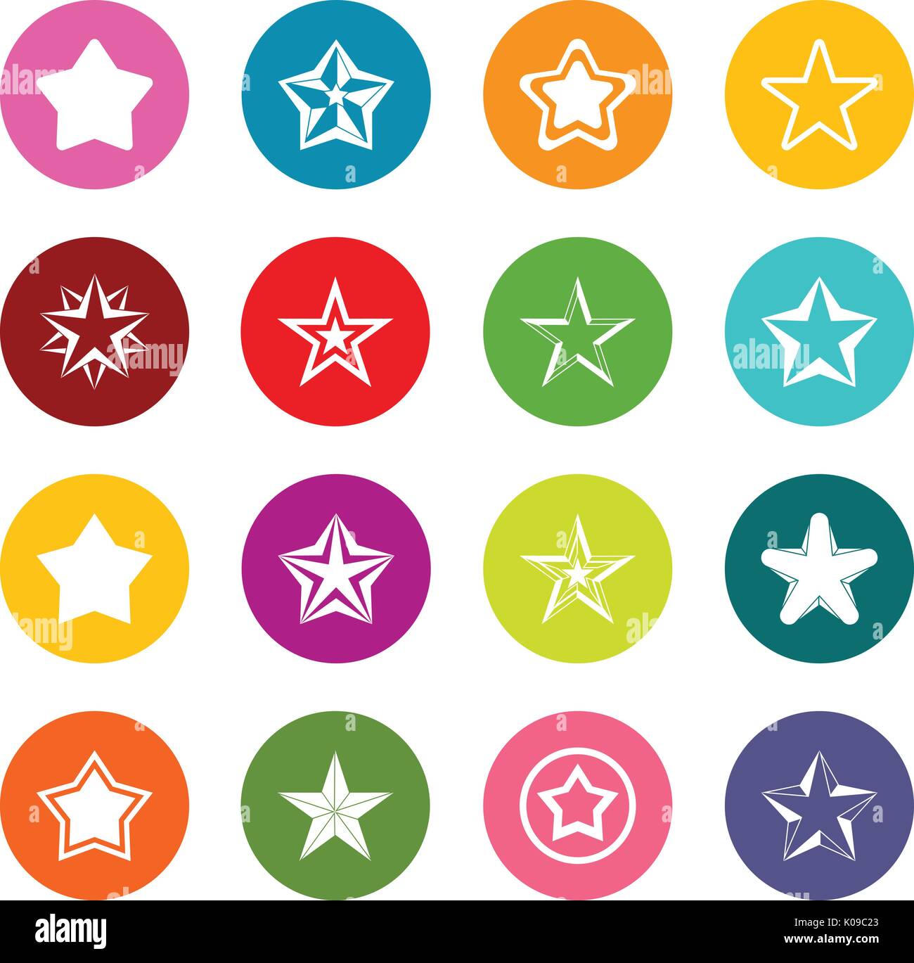 Star icons many colors set Stock Vector Image & Art - Alamy