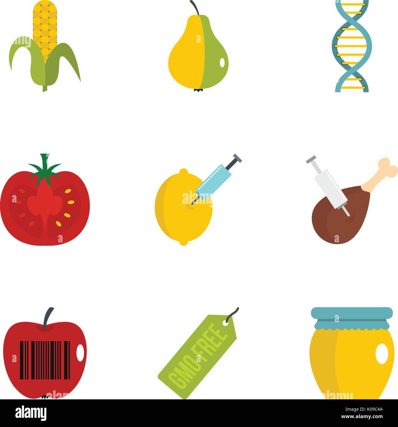 GMO laboratory icon set, flat style Stock Vector Image & Art - Alamy