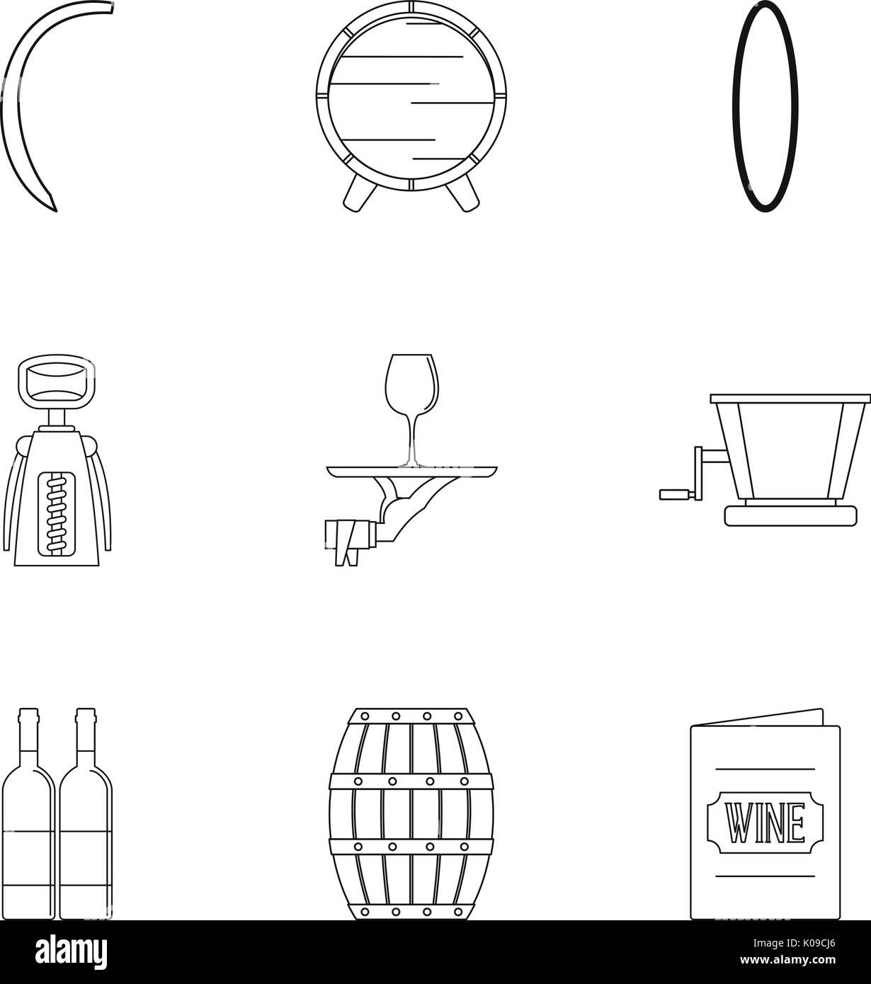 Wine tradition icon set, outline style Stock Vector Image & Art - Alamy