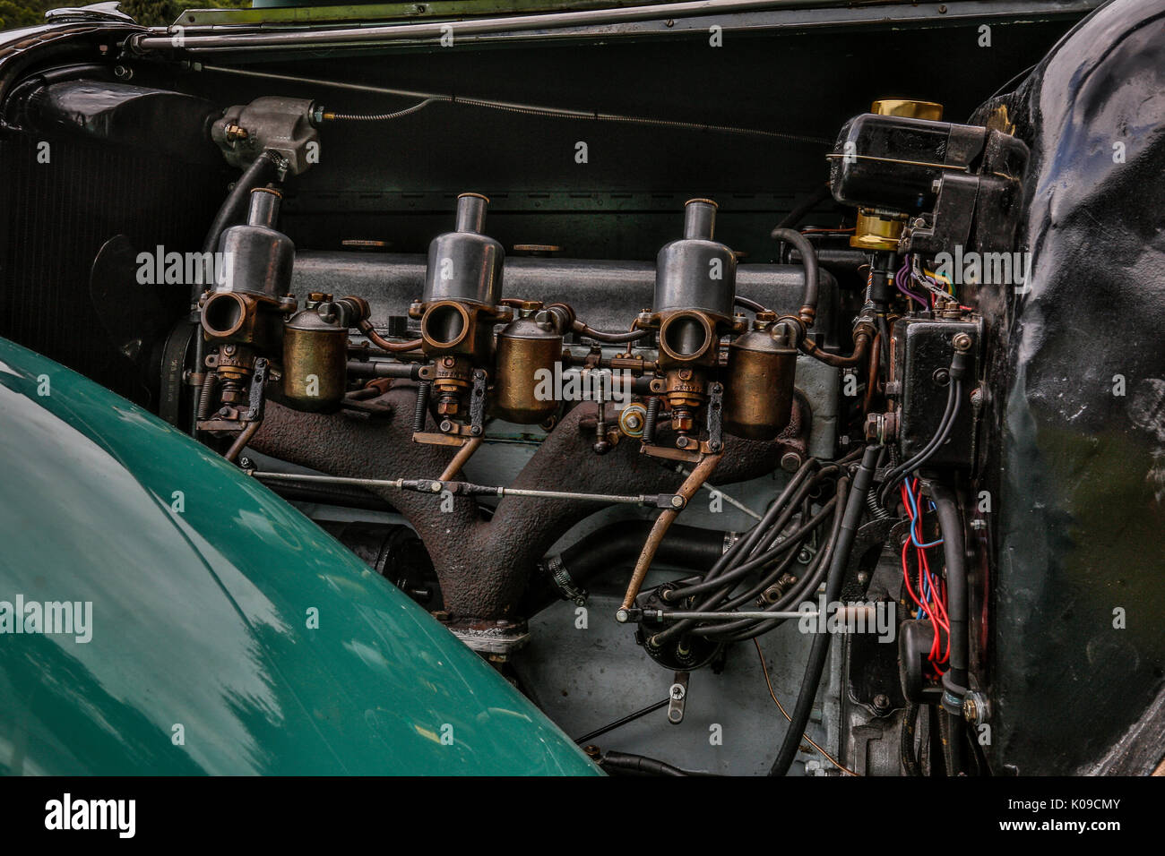 Wales August 2017. North Wales car club car show outdoors. Classic cars