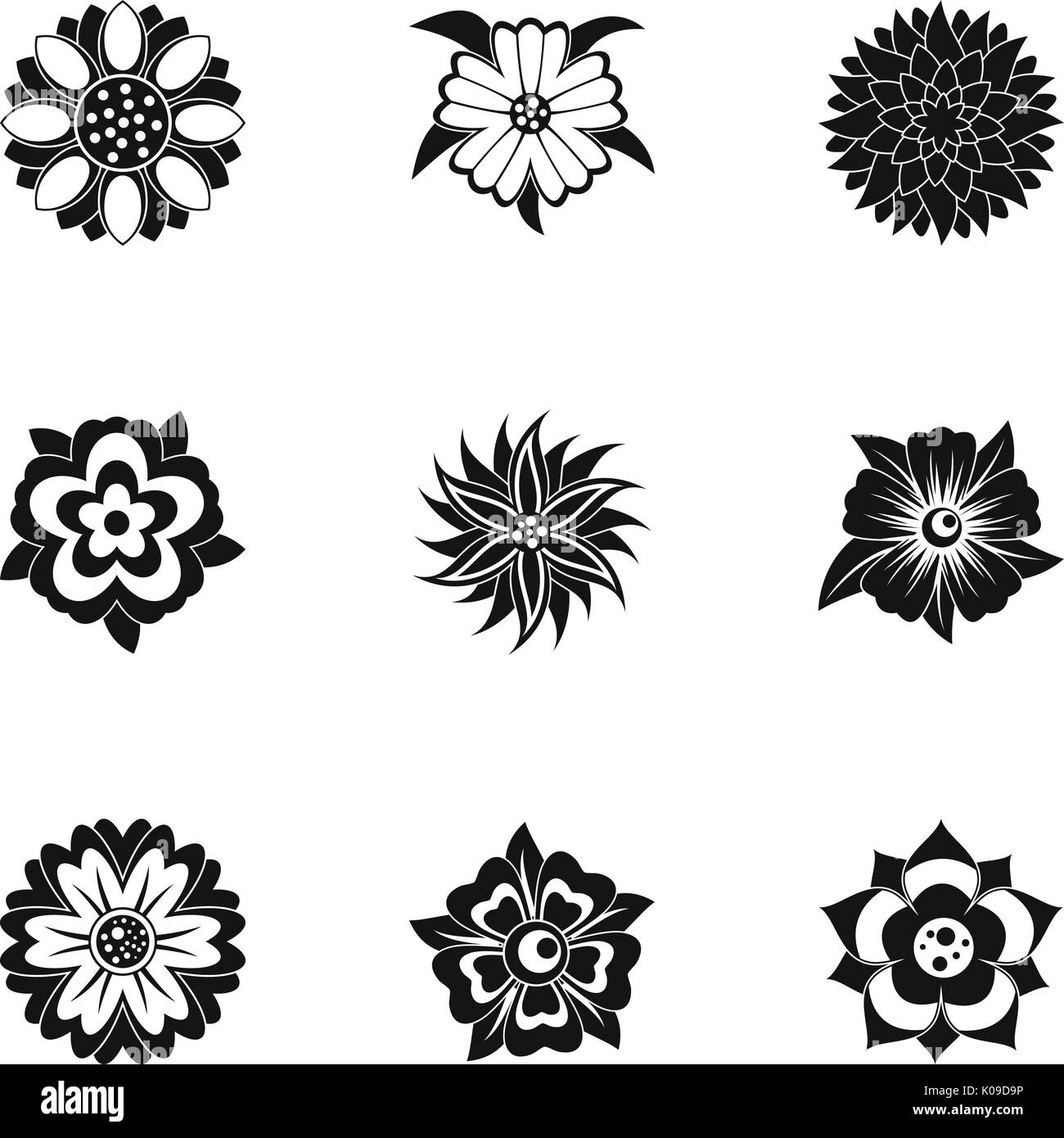 Fantasy flower icon set, simple style Stock Vector Image & Art - Alamy